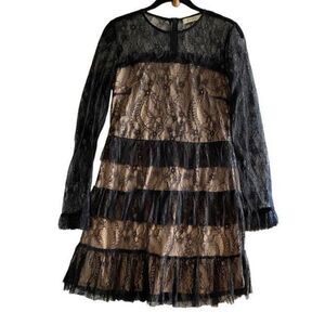 Ivivi women’s black lace tiered, mini dress, Gothic size large